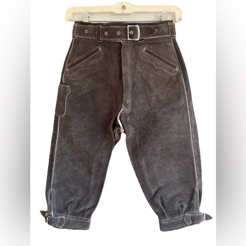 Vintage German Lederhosen Kniebund Suede Leather Pants Knickers Children’s Boys